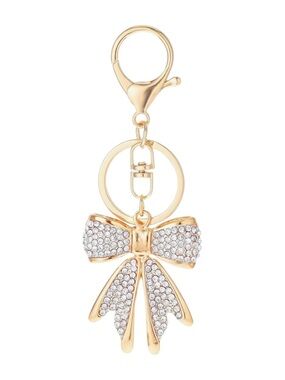 Silver Crystal Bow Keychain / Bag Charm